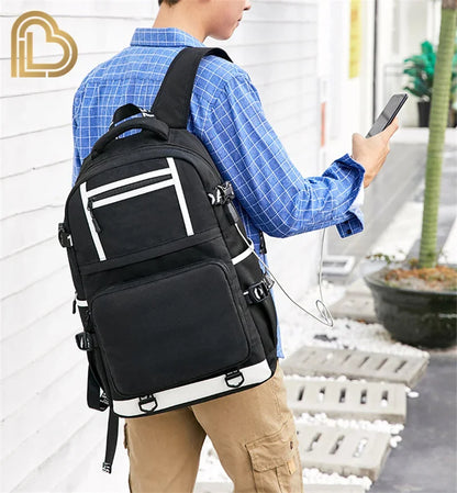 Ultima Knight F-Fortnited Battle Royale Backpack with USB Charging Anime Figures Study Stationery Compartment for Students