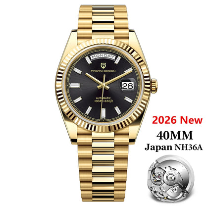 PAGANI DESIGN 2026 New DD40 NH36A Men's Watches Luxury Automatic Mechanical Watch For Men AR Sapphire Glass Date Wrist watch Men