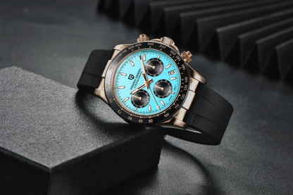 Novo Original PAGANI DESIGN PD-1664 Relógio de Pulso de Luxo para Homem, Movimento de Quartzo Japonês VK63, Safira, Cronógrafo Resistente à Água, Dourado