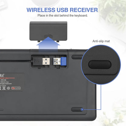 Rii K18S BT And 2.4GHz Wireless RU Mini Keyboard Backlight Touchpad Air Mouse for Android Box Smart TV Windows