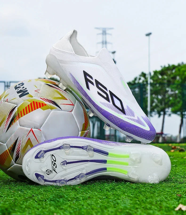 New Men's Soccer Shoes Grass Cleats High-Quality Match Outdoor Football Boots Non-Slip Boys Sneakers Hot-Selling High-Top Light