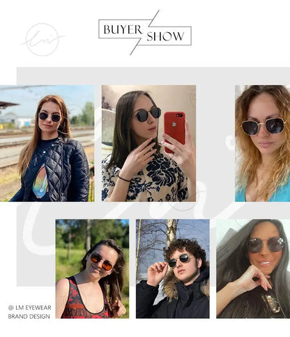 LM New Fashion Women Hexagon Sunglasses Men Retro Polarized Driving Coating Mirror Sun Glasses Goggle UV400 Eyewear gafas de sol