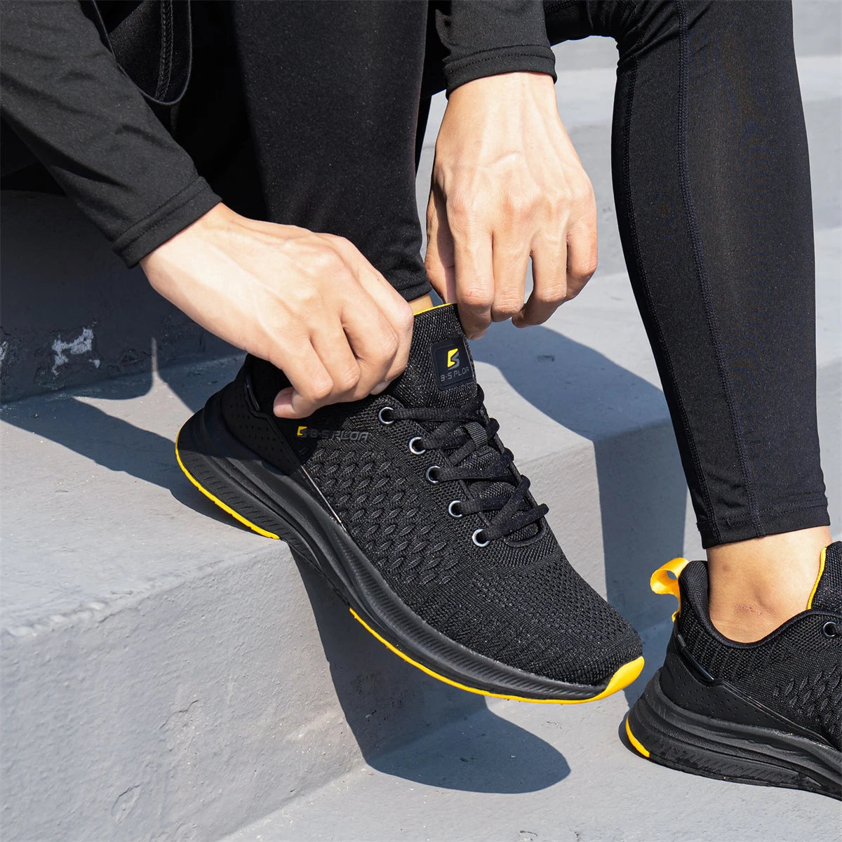 Baasploa Herren-Laufschuhe, neue atmungsaktive Mesh-Sport-Sneaker, Übergrößen 41-48, klassische Freizeitschuhe für Herren, rutschfest, Outdoor-Komfort