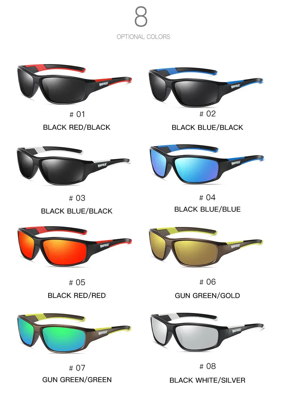 Original Rapala Polarized Fishing Sunglasses Men's Driving Shades Male Sun Glasses Hiking Classic UV400 Eyewear