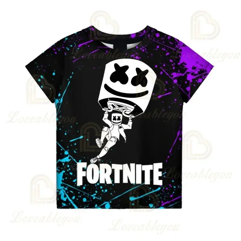 Camiseta Battle Royale Fortnite Victory para niños, tops para niñas y niños, camisetas Harajuku infantiles 3D, NUEVO DISEÑO 2025