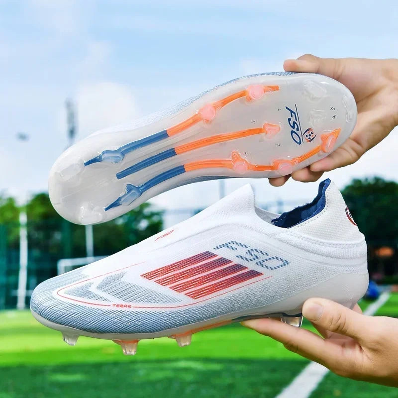 Nouvelles chaussures de football pour hommes, crampons longs antidérapants pour adultes, chaussures de sport pour garçons, crampons d'entraînement en plein air, respirantes et confortables