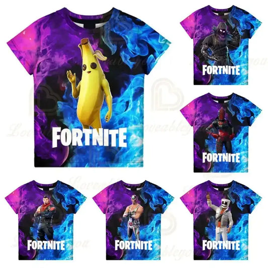 Camiseta 3D Fortnite Victory Game para bebé, ropa infantil Harajuku, camiseta para niños, diseño adorable Battle Royale Hero, tops para niños y niñas