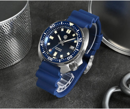 San Martin Turtle Men's Diver Watch 44mm NH35 Automatic Mechanical Wristwatch Sapphire Waterproof 200m Luminous Watches SN0047