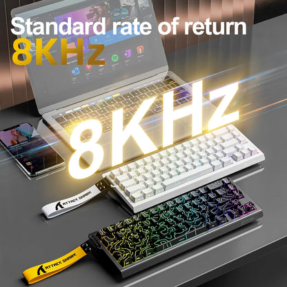 Teclado com interruptores magnéticos ATTACK SHARK X68HE com fios e FREEWOLF F68 com fios F68Pro sem fios para gaming profissional 8K Hz 0.01mm Rapid Trigger