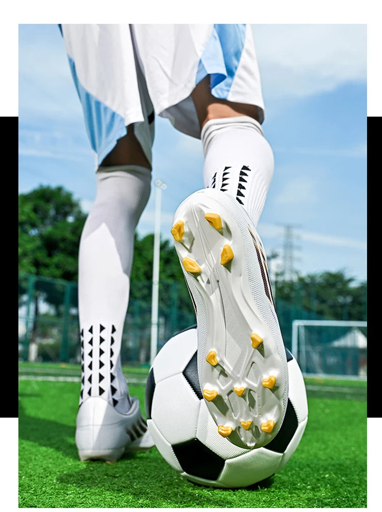 Chaussures de football pour hommes, crampons de football pas chers, chaussures de terrain AG/TF antidérapantes, chaussures de football d'entraînement en plein air pour débutants.