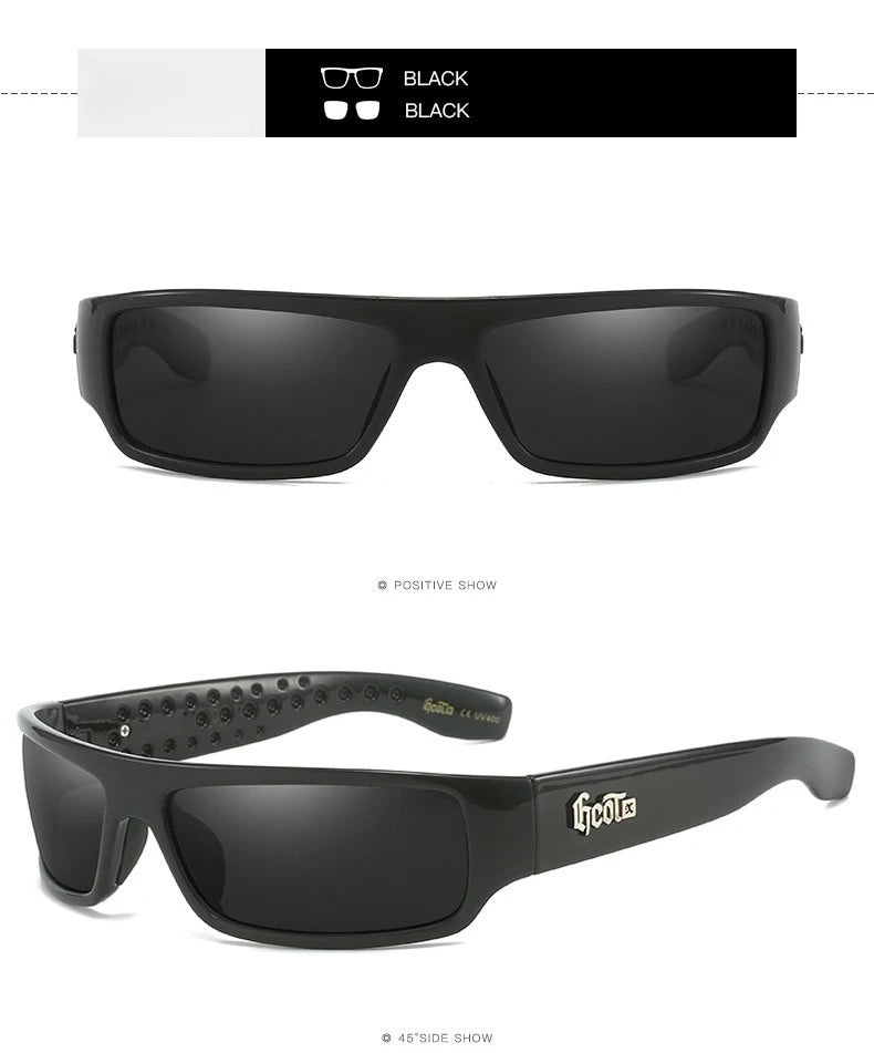 Polarized Chicano Sunglasses, Square Frame Design, UV400 Lens, Hip Hop Streetwear, Retro West Coast Accessory
