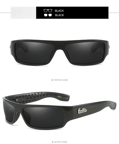 Polarized Chicano Sunglasses, Square Frame Design, UV400 Lens, Hip Hop Streetwear, Retro West Coast Accessory