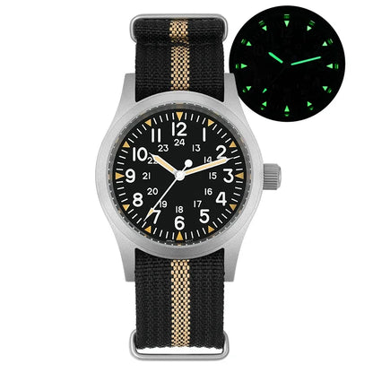 Militado ML05 38mm Men Watch VH31 Quartz Military Watches Domed Sapphire AR Coating 100m Waterproof Stainless Steel Wristwatch