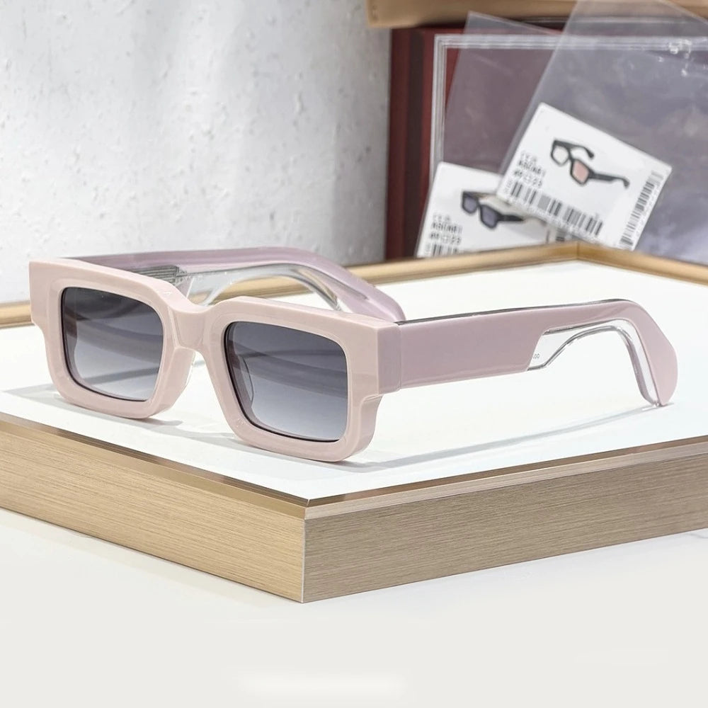 Sunglasses ASCARI Vintage Square Unisex Handcrafted Acetate UV400 Classic Retro Designer Eyewear