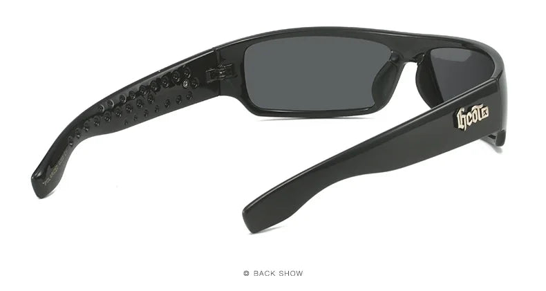 Polarized Chicano Sunglasses, Square Frame Design, UV400 Lens, Hip Hop Streetwear, Retro West Coast Accessory