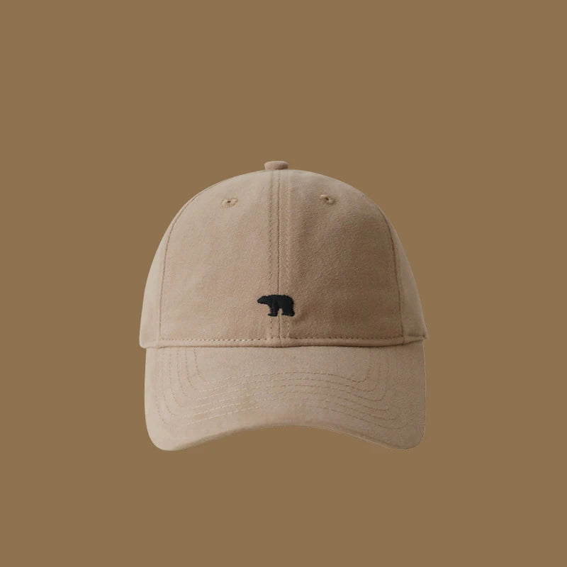 Polar Bear Embroidered Baseball Hats for Men and Women, Wide brims to Show Face, Small Retro Hats, Soft Top Duck Tongue Hats