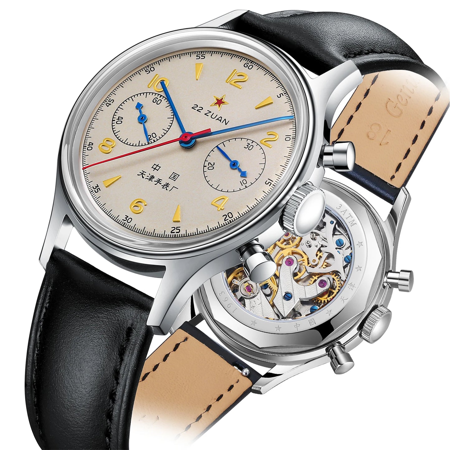 Reloj mecánico para hombre Seagull 1963 International Edition, reloj de piloto ST1901, cronógrafo retro de pulsera, aviación de la Fuerza Aérea, nuevo