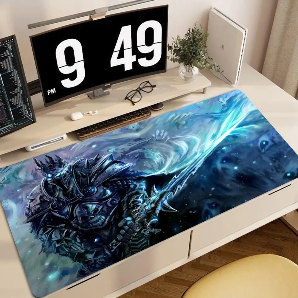 World of Warcraft anime XXL gamingmuismat-deskmat met vergrendelde rand, toetsenbord- en muismat voor kantoor, gamer-computeraccessoires HYBXXC