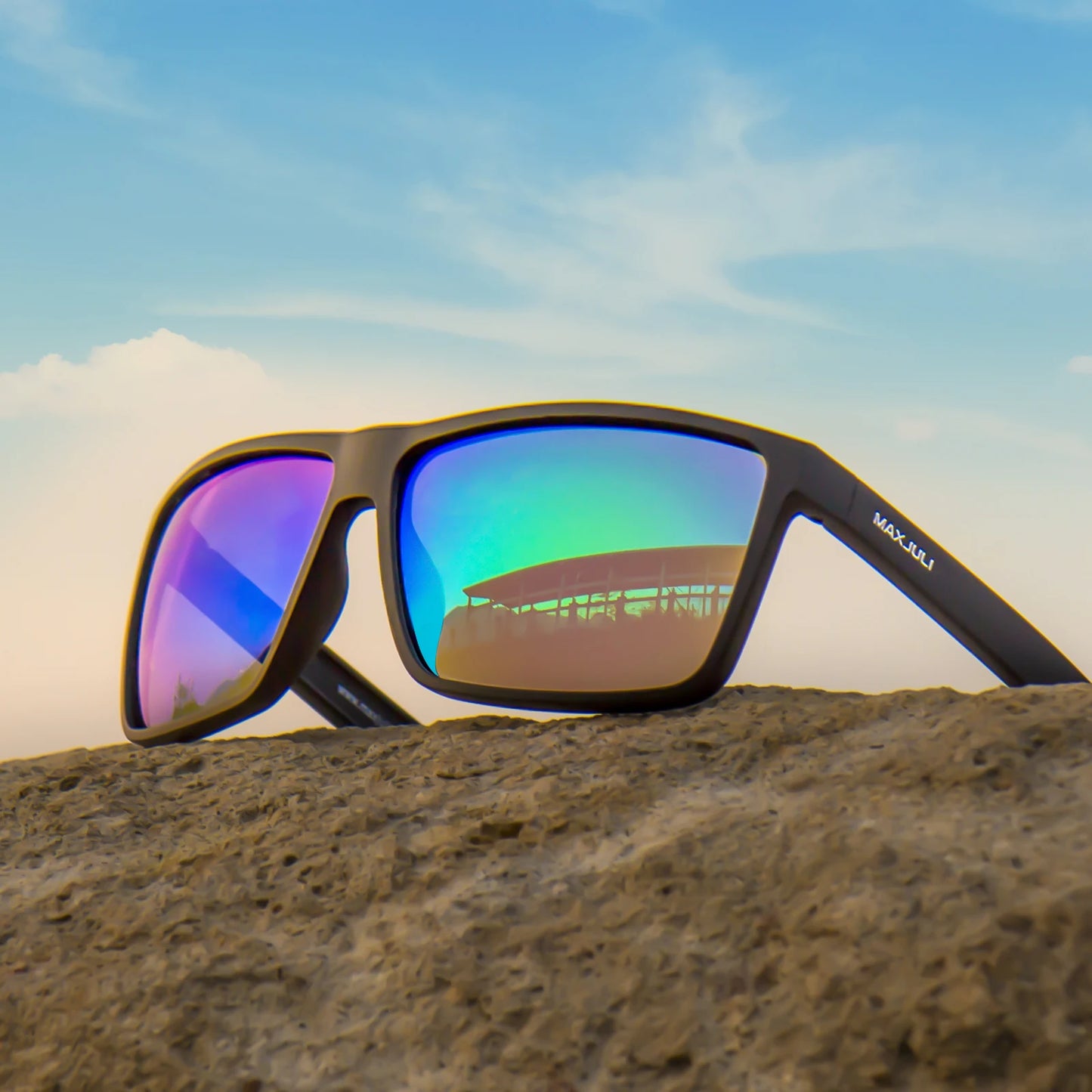 MAXJULI Polarized Big Sunglasses for Men Women with Big Heads UV 400 Protection 8125