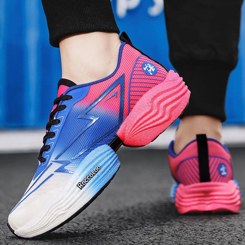 Couple Sports Shoes Professional Marathon Comfortable Jogging Shock-absorbing Training Shoes High Rebound Anti Slip Racing Shoes