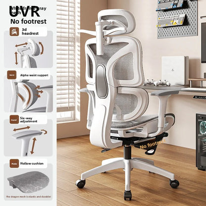 UVR Ergonomic Gaming Chair Comfortable Computer Chair with Footrest, Adjustable Office Chair, Reclining E-Sports Chair for Long Sitting and Work