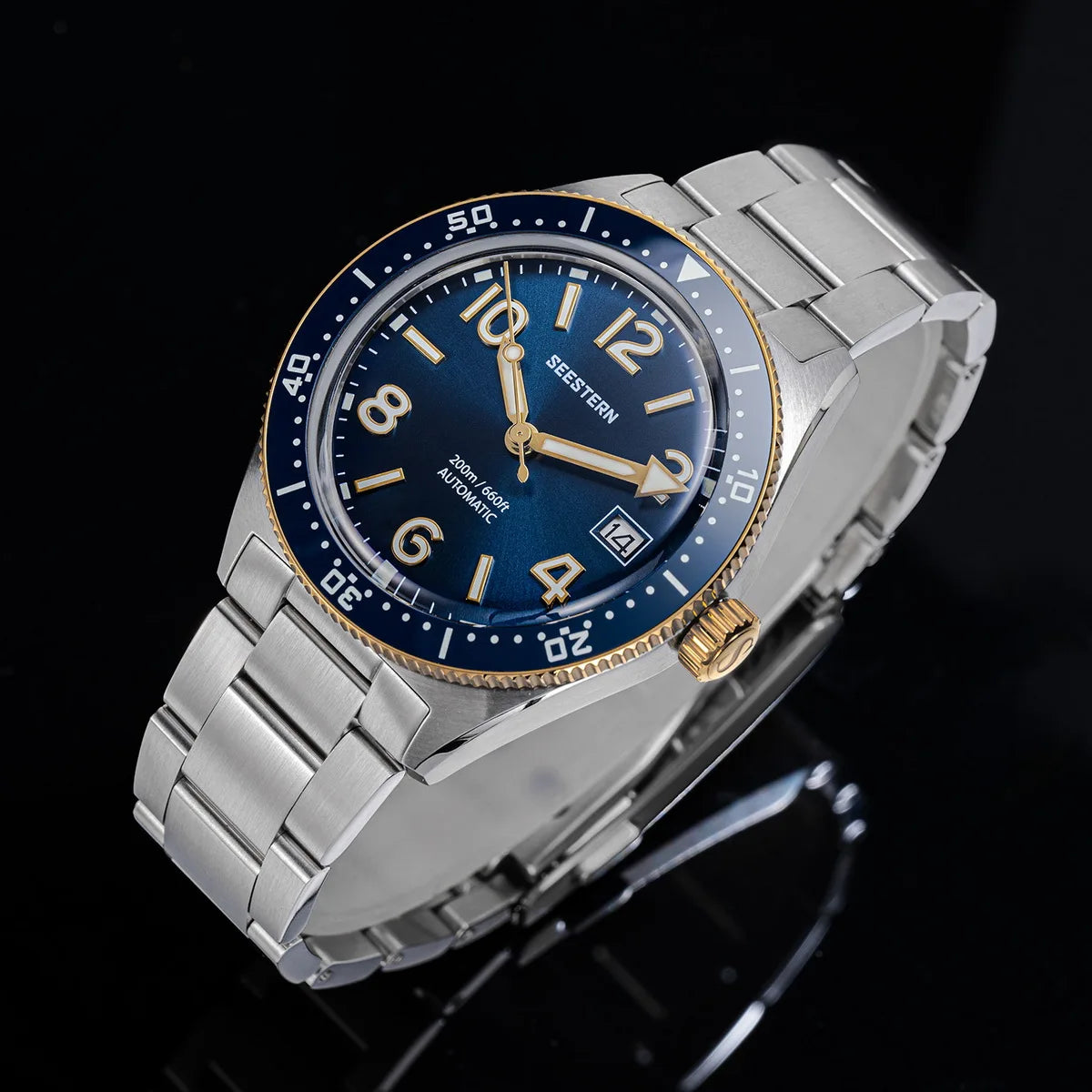 Sugess Diving Watch for Men Automatic Mechanical Wristwatches 20ATM Waterproof Sapphire NH35A Movement BGW9 Luminous New S434-2