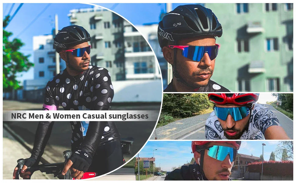 NRC Brand Cycling Sunglasses UV400 TR90 Sports Bicycle Glasses MTB Mountain Bike Fishing Hiking Riding Eyewear for Men Women