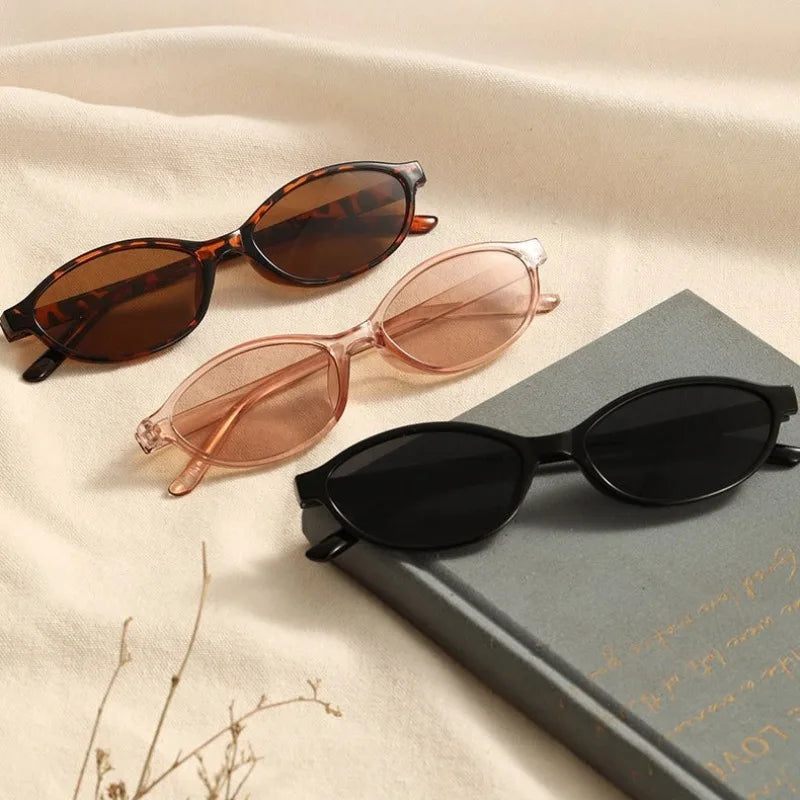New Fashion Leopard Cat Eye Oval Women's Sunglasses Sunscreen Sun Glasses Female Retro Colorful Eyeglass UV Shade Glasses