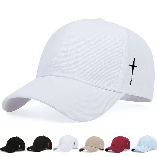 Unisex Cross Embroidery Snapback Baseball Caps Spring and Autumn Outdoor Adjustable Casual Hats Sunscreen Hat