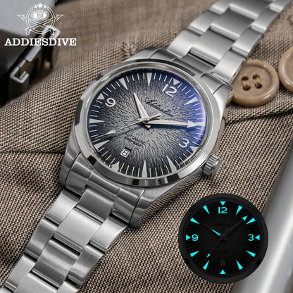 Orologio subacqueo da uomo ADDIESDIVE AD2508 luminoso, impermeabile 100M, in acciaio inossidabile 316L, movimento 8215, automatico meccanico