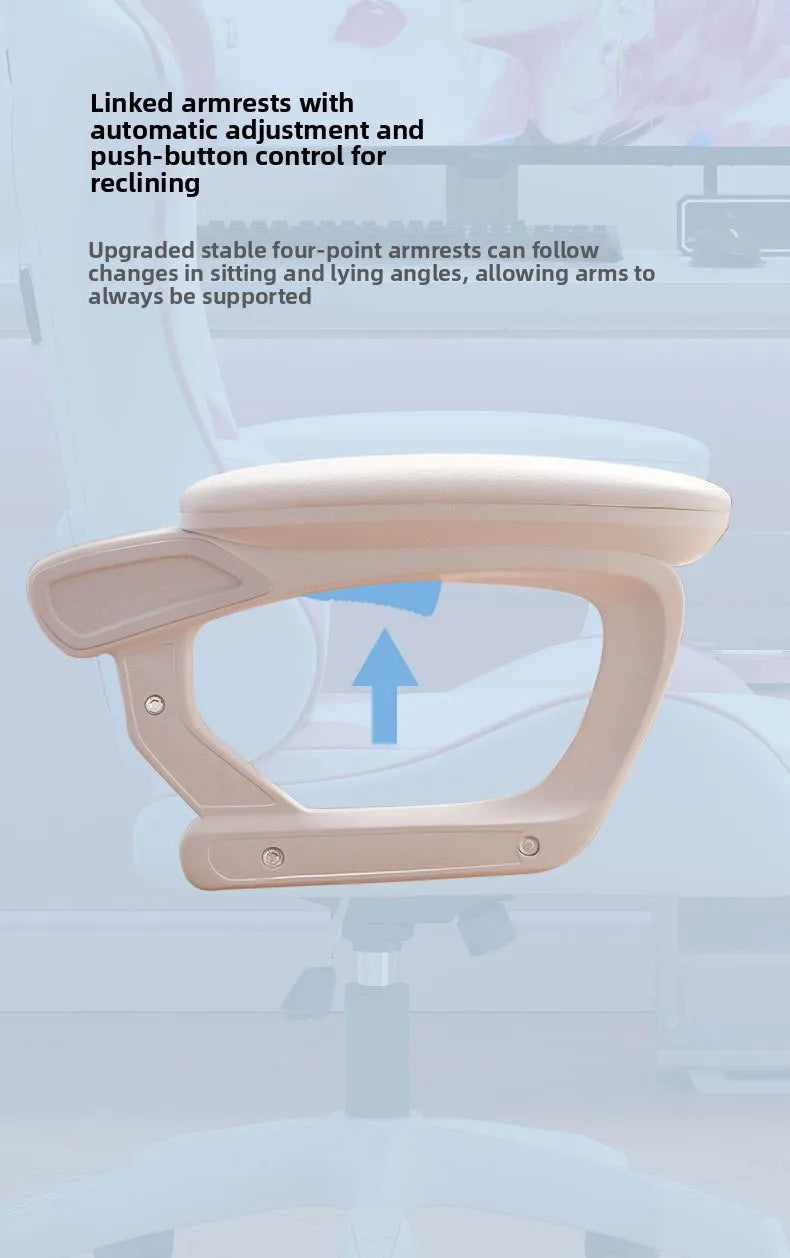Ergonomic Gaming Chair Office Chair with Adjustable Height, Reclining Backrest, Swivel Roller Computer Chair for Home Study & Work