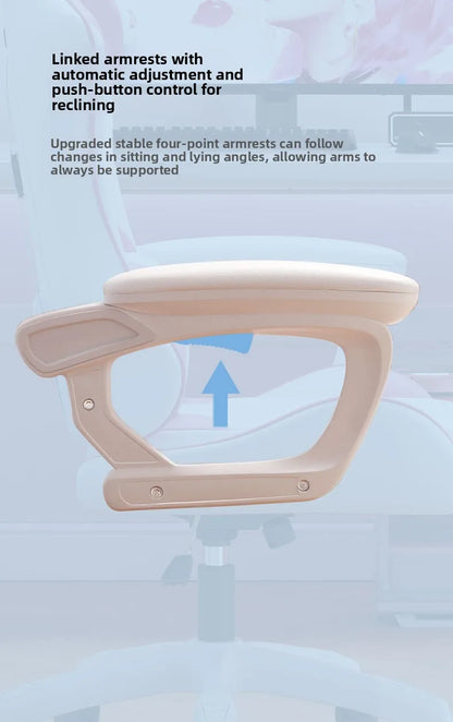 Ergonomic Gaming Chair Office Chair with Adjustable Height, Reclining Backrest, Swivel Roller Computer Chair for Home Study & Work