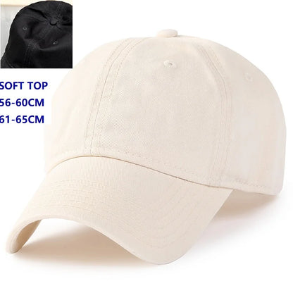 Men Women Oversize XXL 100% Cotton Baseball Cap,Large Baseball Hat for Big Heads 56-63cm(23.5"-25.5"),Adjustable Plain Dad Cap