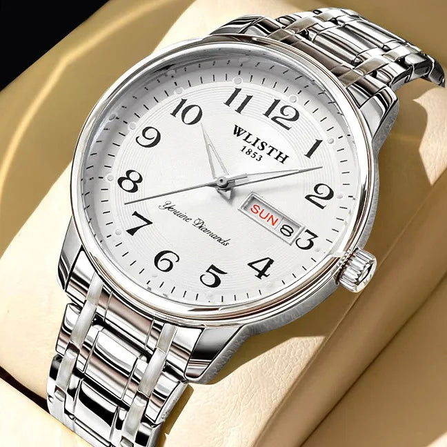 Montre de luxe pour femme, montre à quartz, montre-bracelet numérique, étanche, avec calendrier et affichage lumineux; style mode et professionnel, convient aussi aux hommes.