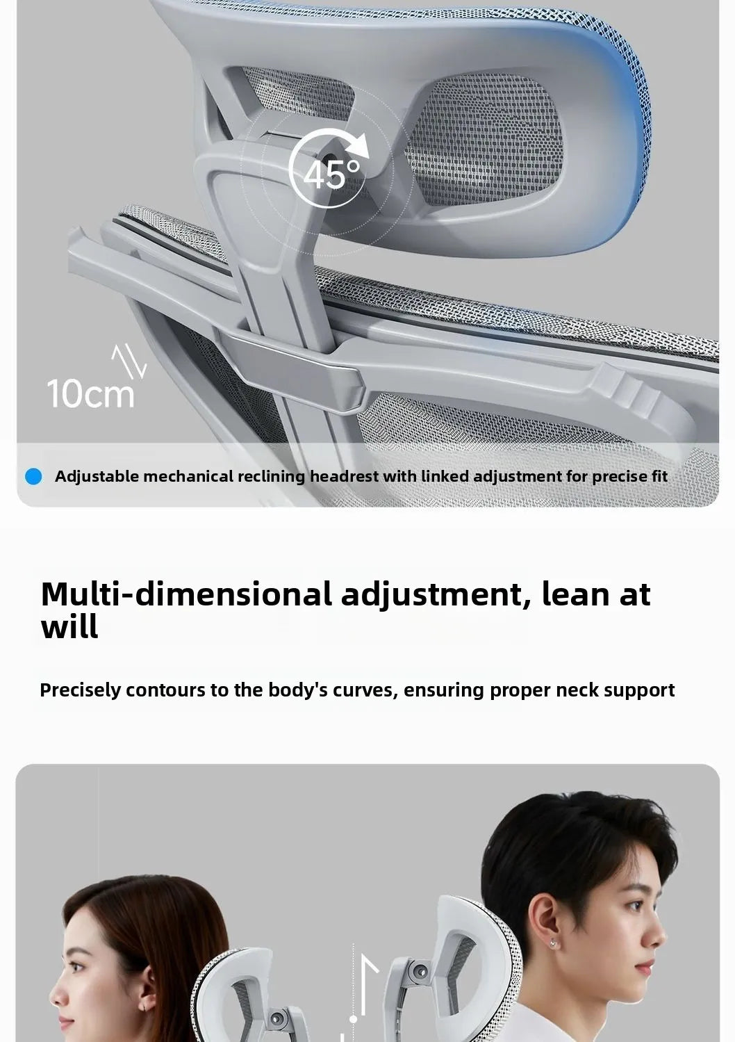 Sedia da ufficio ergonomica regolabile in mesh, sedia da scrivania per computer con schienale alto traspirante, supporto lombare 6D e poggiapiedi retrattile