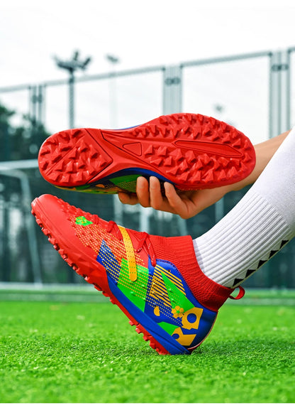 Football Boots Men Professional Soccer Shoes Sneakers Field Long Spikes Outdoor Competition Non-Slip Comfortable Training Shoes