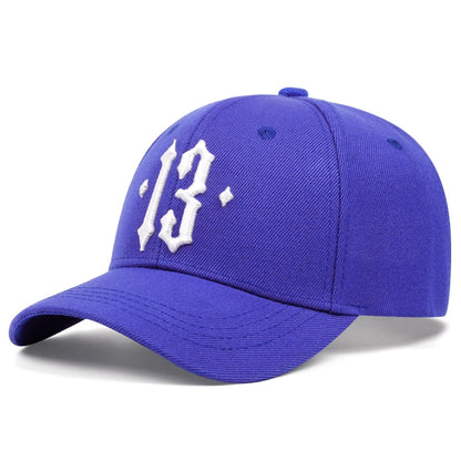 New No.13 Embroidered Baseball Hat Simple Men's Fashion Hip Hop Hat Casual Decorative Hat Women's Outdoor Sports Sunscreen Hat