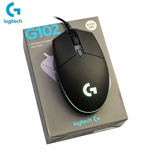 Logitech G102 Mouse Wired Gaming Mouse 8000DPI Optical Effect Esports G102 USB Wired Mouse with PC