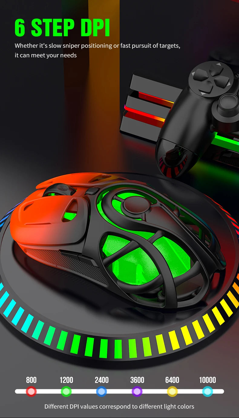 X10 Tri-Mode Gaming Mouse Wireless Mouse 10000 DPI 1000Hz Return Rate Bluetooth Mouse RGB Rechargeable Mouse BT/2.4G/Wired Mice