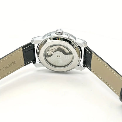 Automatisch mechanisch herenhorloge – Elegant opengewerkt ontwerp, trendy ‘business casual’-stijl, behuizing van legering en leren band, zonder batterij