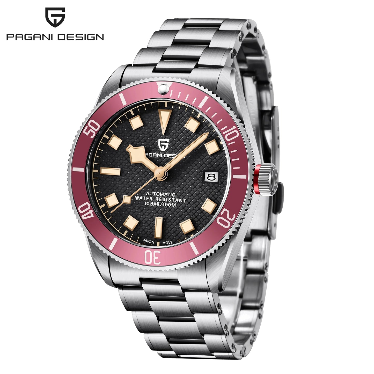 PAGANI DESIGN BB58 Steel Men's Mechanical Wrist Watches Luxury Automatic Watch For Men AR Sapphire Mirror Sport Waterproof Watch