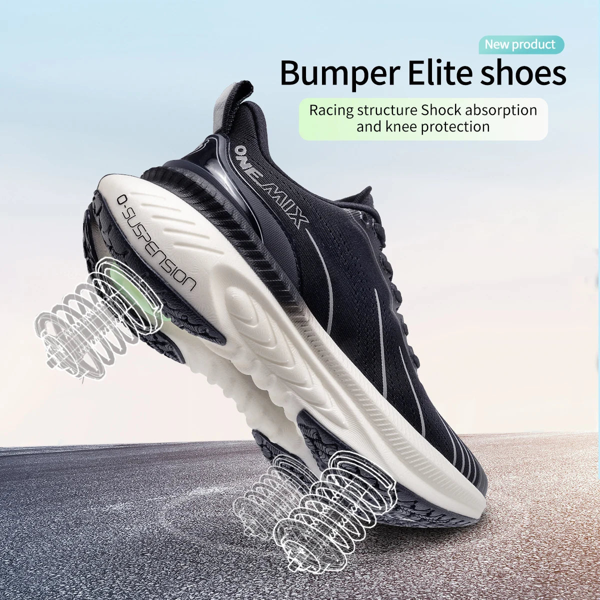 Zapatillas de running ONEMIX New Cushioning para hombre, aptas para corredores pesados, deportivas con cordones para mujer, antideslizantes, de exterior, deportivas para hombre