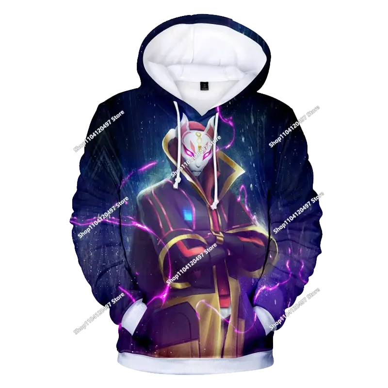 Camisola com Capuz Infantil de Outono — T-shirt Hoodie Fortnite Nova, Roupa Casual Confortável para Crianças, Estilo Streetwear