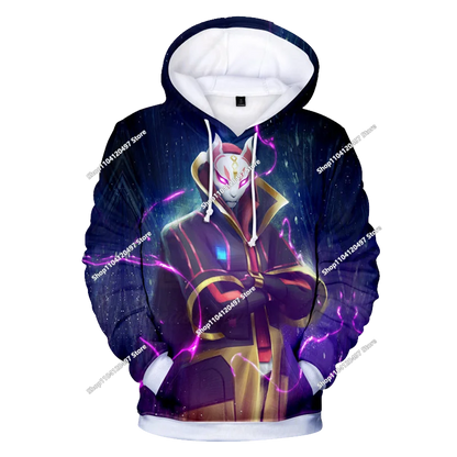 Camisola com Capuz Infantil de Outono — T-shirt Hoodie Fortnite Nova, Roupa Casual Confortável para Crianças, Estilo Streetwear