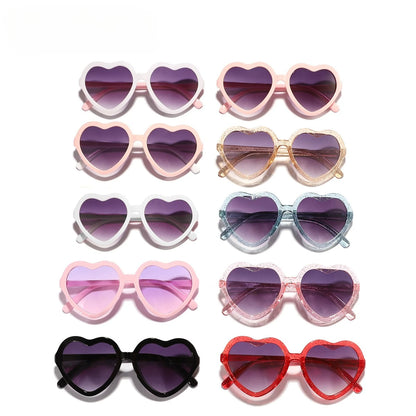 Stylish Kids rose pink Heart Sunglasses UV400 Protection Adjustable Frame for Boys Girls Baby Toddler 0-12 Years eyewear