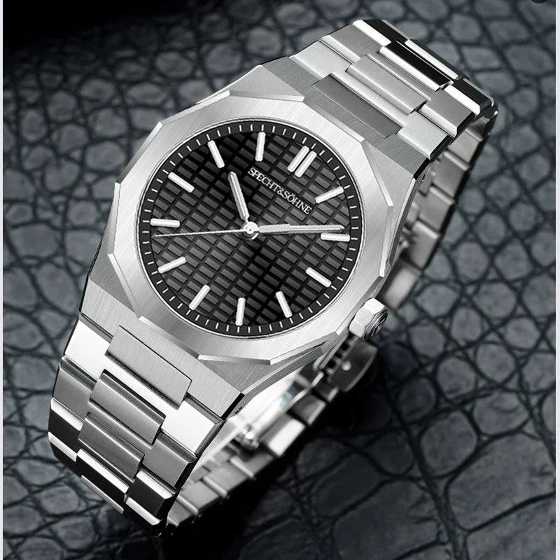 New 2026 Fashion Rare Specht & Söhne Men's Watch Ultrathin 38MM Steel Sapphire Crystal VH31 Quartz Wristwatch