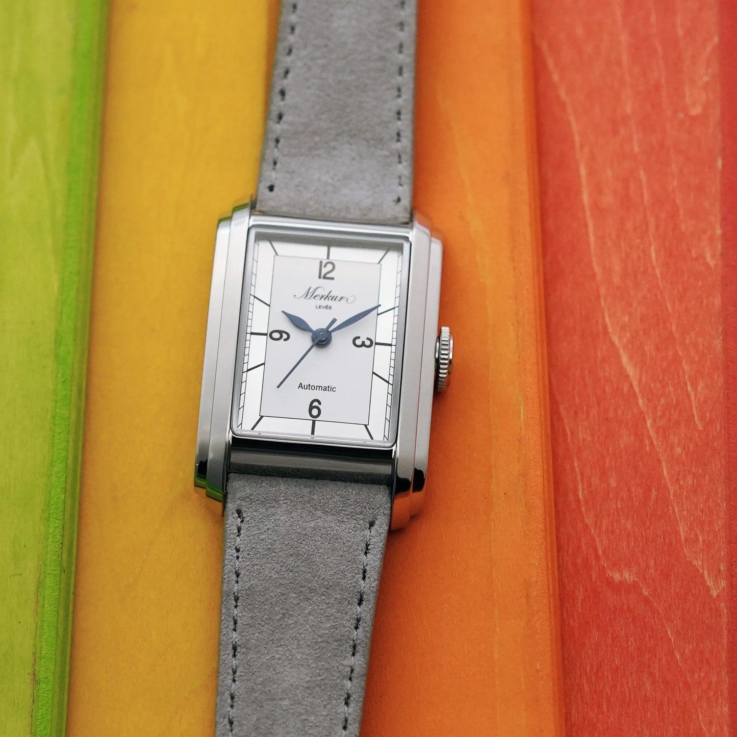 New MERKUR NH05 Rectangle Retro Casual Watch for Men Business Series Automatic Chorded Watch Sapphire White Watch