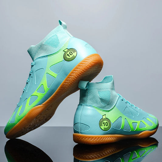 Men's Sports IC Indoor Flat Bottomed Football Shoes Adult High-Tops Wear-Resisting Training Shoes Teenagers Non-Slip Shoes