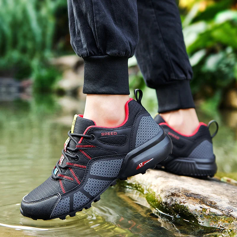 Men's hiking shoes, all-terrain outdoor sports shoes, breathable mesh, non-slip, wear-resistant hiking shoes, outdoor cycling shoes