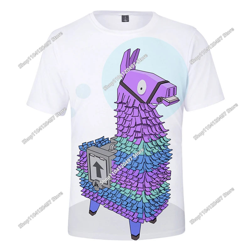 T-shirt Fortnite Victory Hero para Criança, Rapaz e Rapariga, Battle Royale 3D, Manga Curta